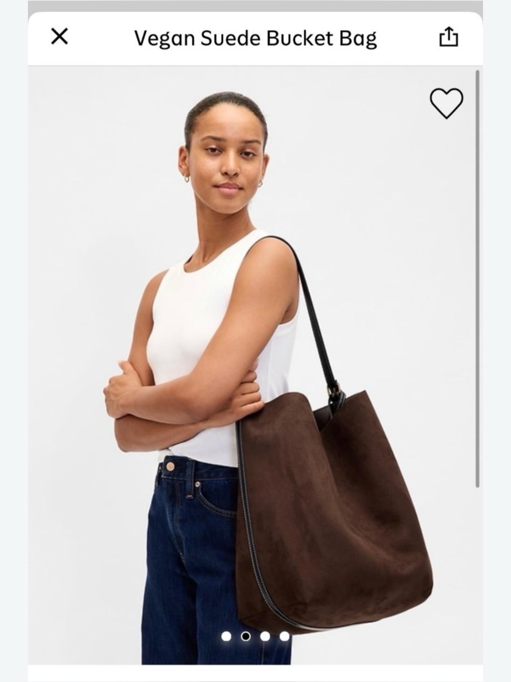 GAP Olive Green Suede Tote with Black Straps - Picture 5 of 5